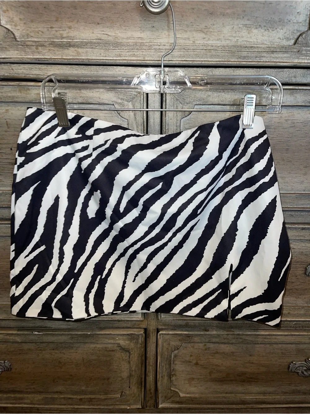 Tiger Mist Zebra Print Mini Skirt - Black & White - Picture 3 of 11